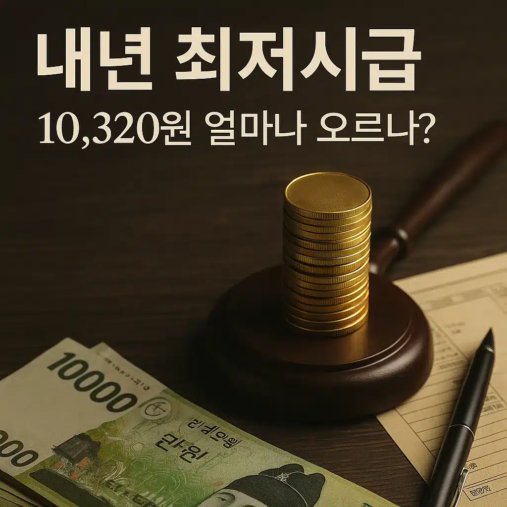 2026년 내년 최저시급 10320원 인상 관련 이미지