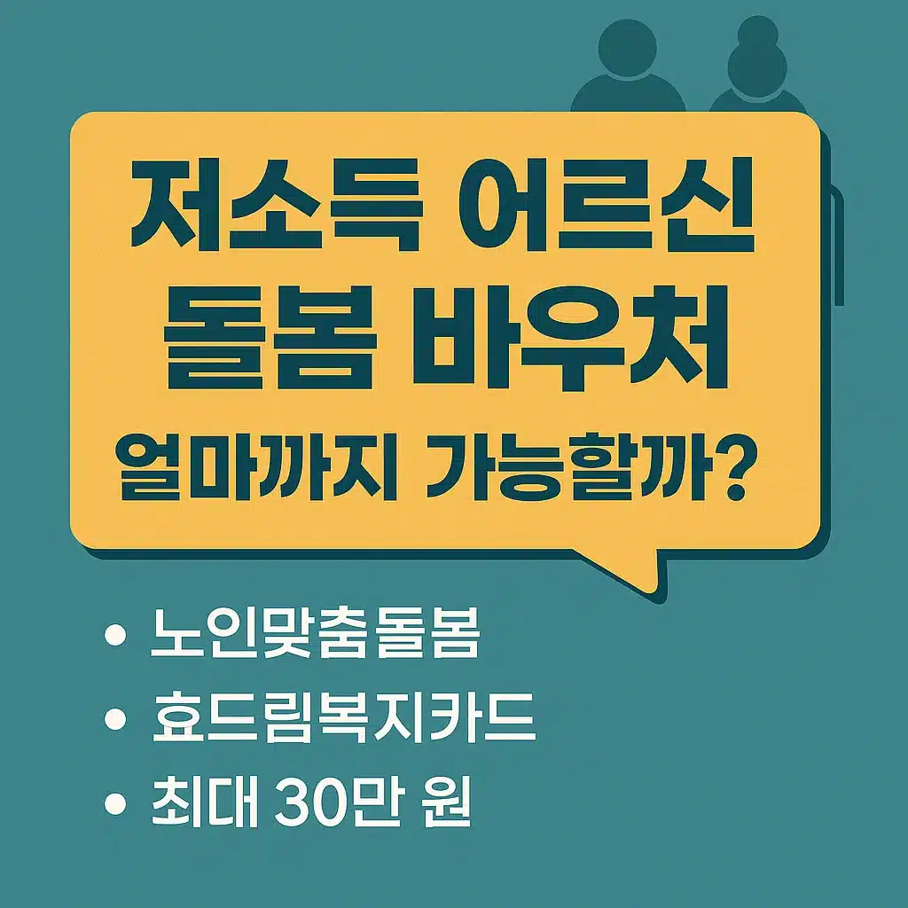저소득 어르신 돌봄 바우처, 얼마까지 가능한가요?